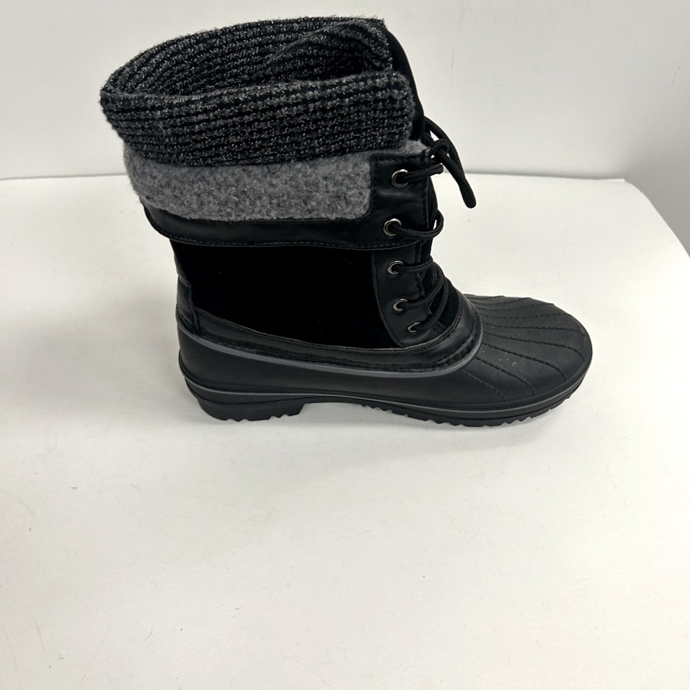 FANTURA WOMEN BLACK WATERPROOF WINTER SNOW BOOTS ANTI SLIP THICK INSULATION